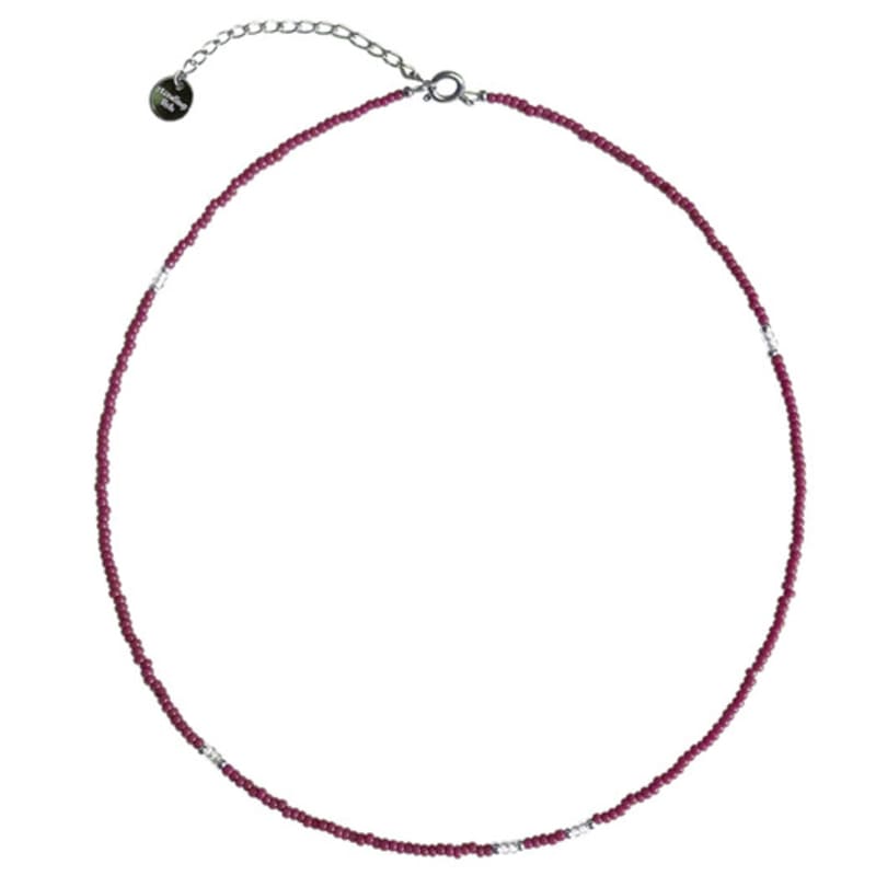 Standingfish Silver Point Necklace(wine)