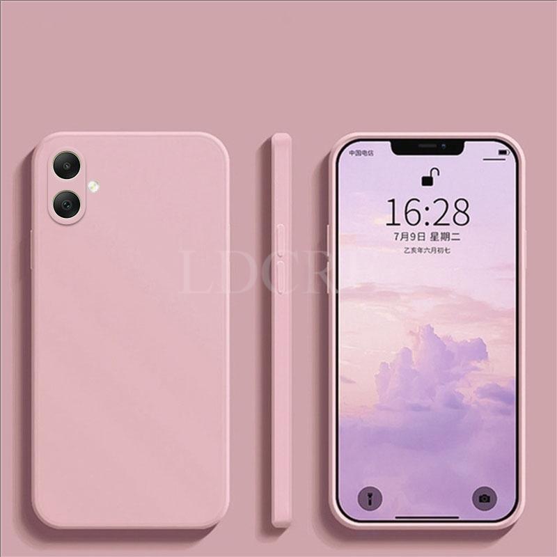 

Для Samsung Galaxy A06 чехол жидкий силиконовый защитный чехол Samsung A06 A05 A04 чехол TPU простой резиновый чехол для телефона Galaxy A06 чехол A06 розовый