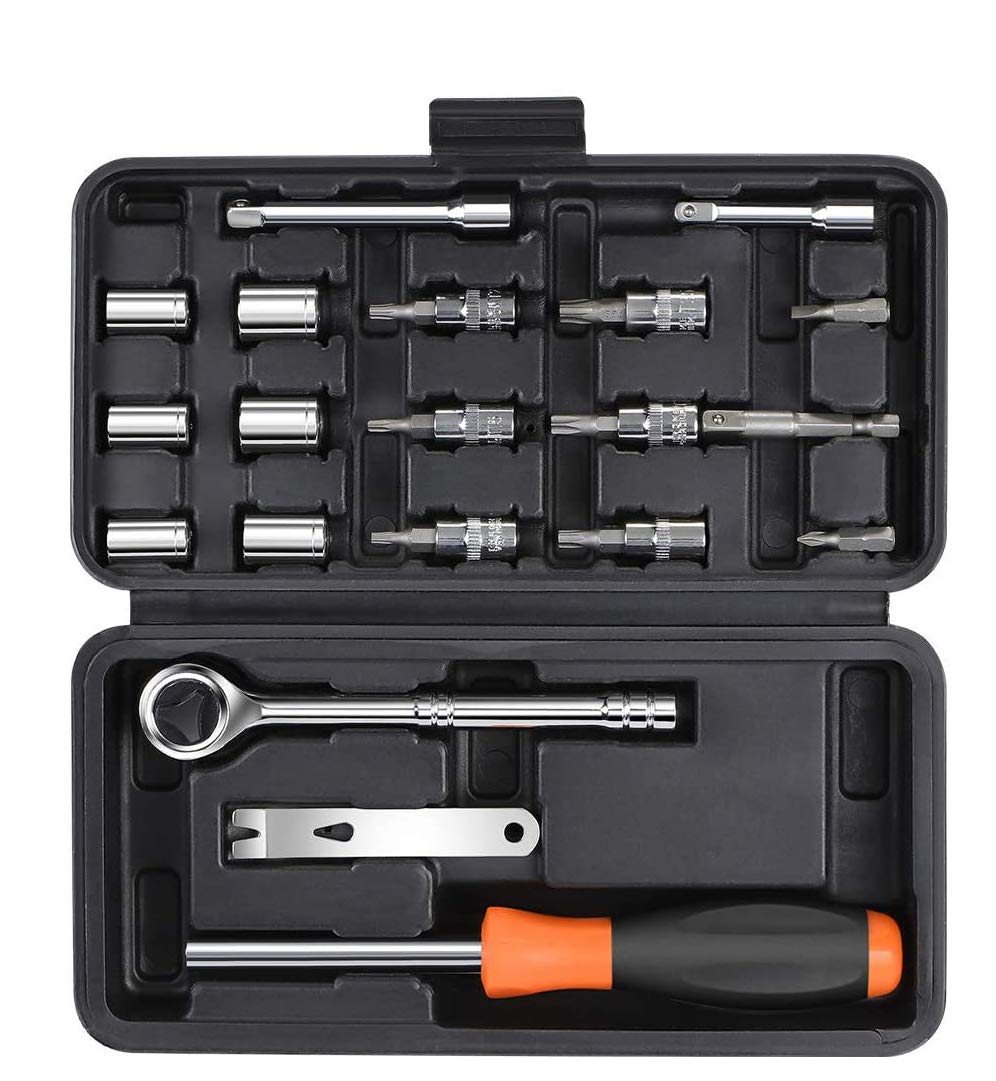

DNA Motoring Auto Repair Tool Set with Hexagonal and Ratchet Hand Perfect for Headlight 1 20-Piece Screwdriver, Socket, Tool, Replacement/Headlight оранжевый