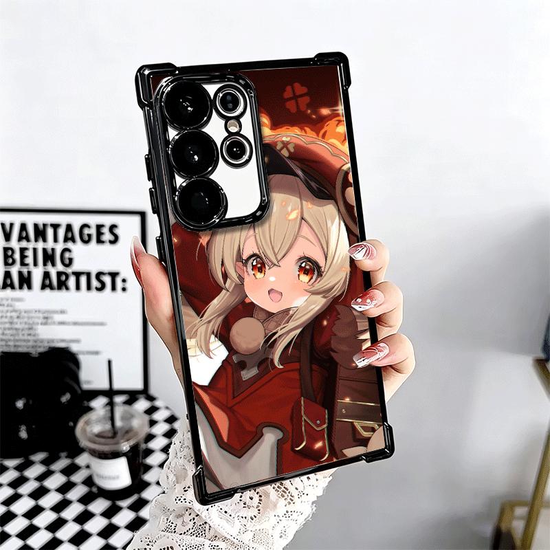 Genshin Impact Klee Plating Phone Case For Samsung Galaxy S24 S25 FE S26 Edge S23 Ultra S22 S21 Plus S20 Anti-Fall Airabag Cover