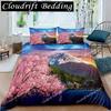 3D Mount Fuji Duvet Cover Set Lake and Mountain Comforter Microfiber Natural Scenery Bedding Set Summer Vacation Quilt Cover