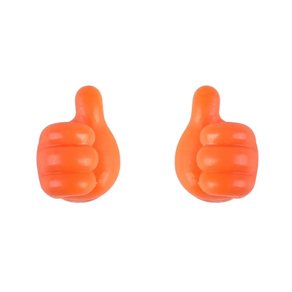 2pcs Hand-shaped Rubber Holder Multifunctional Self Adhesive Mini Hook for Car Wire Data Line Glasses Keys Tower Organizer Hooks