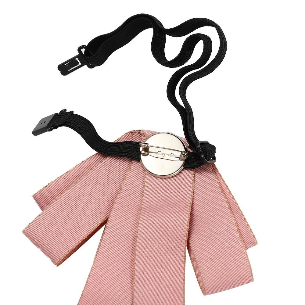 Girls Gorgeous Costume Pearl Tassel Ribbon Bow Tie Collar Pin Cravat Brooch