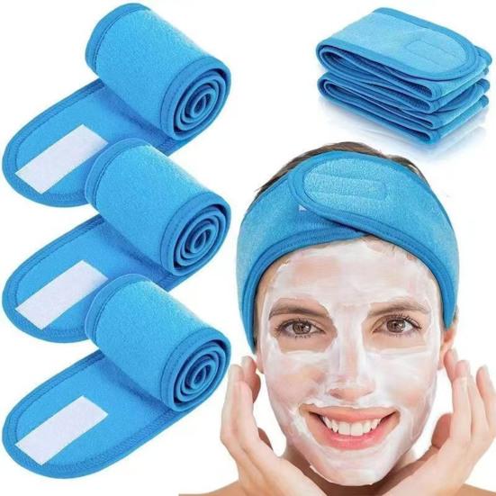 Hair Strap with Adjustable Fastener Tape Comfortable Velvet Cloth Fast Absorption Makeup Bathing Dressing Exercise Hair Band