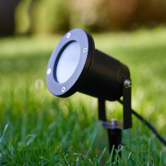 Garden lamp, 1xGU10, IP65, black, driven in