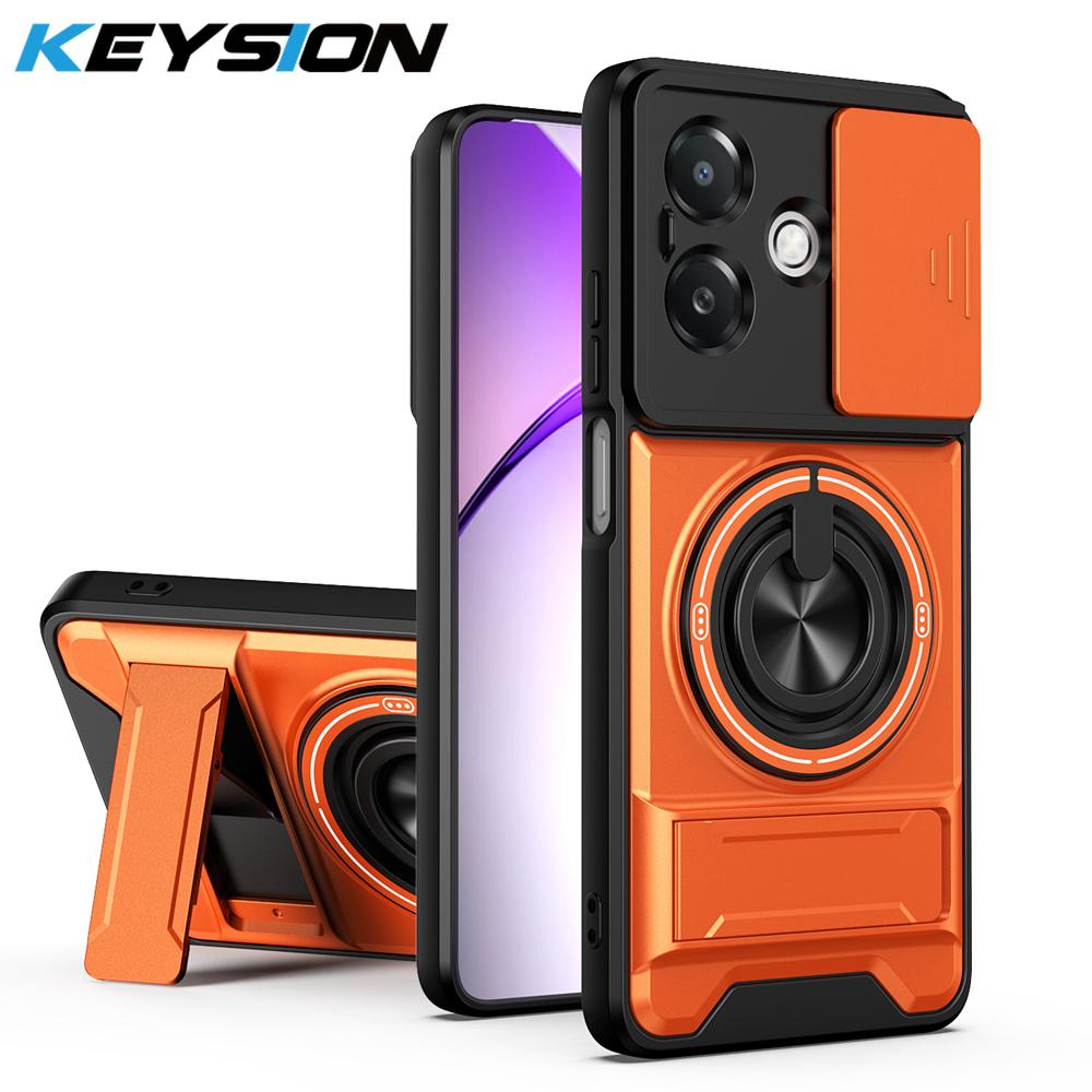 KEYSION Magnetic Phone Case for OPPO A3 A3X 5G A5i Slide Camera Protection Upright Kickstand 360 Ring Shockproof Back Cover