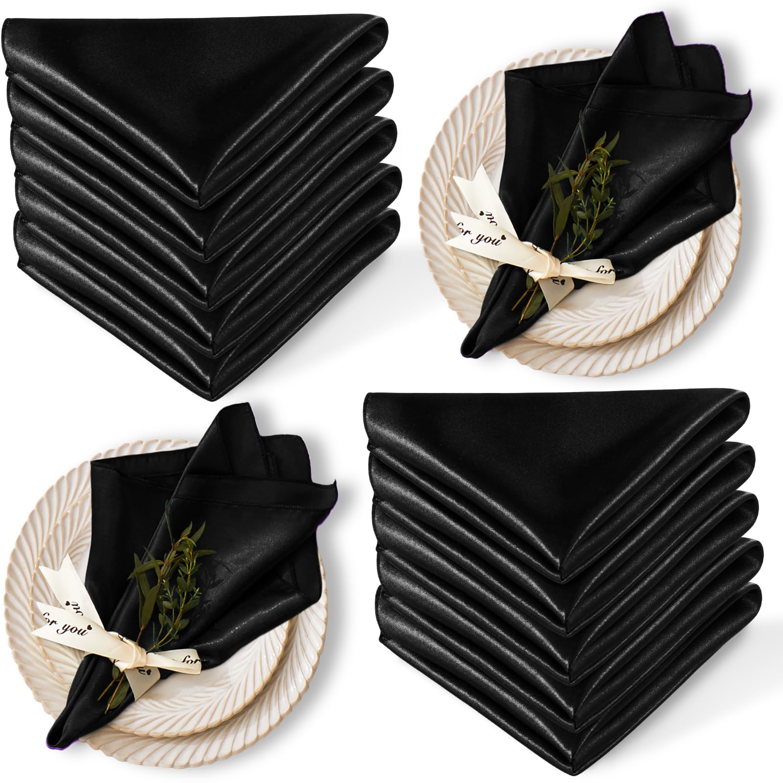 24Pcs Satin Napkin Square 30x30cm Dinner Napkins Weddings Party Napkin Soft Table Napkins for Romantic Weddings Party Decoration