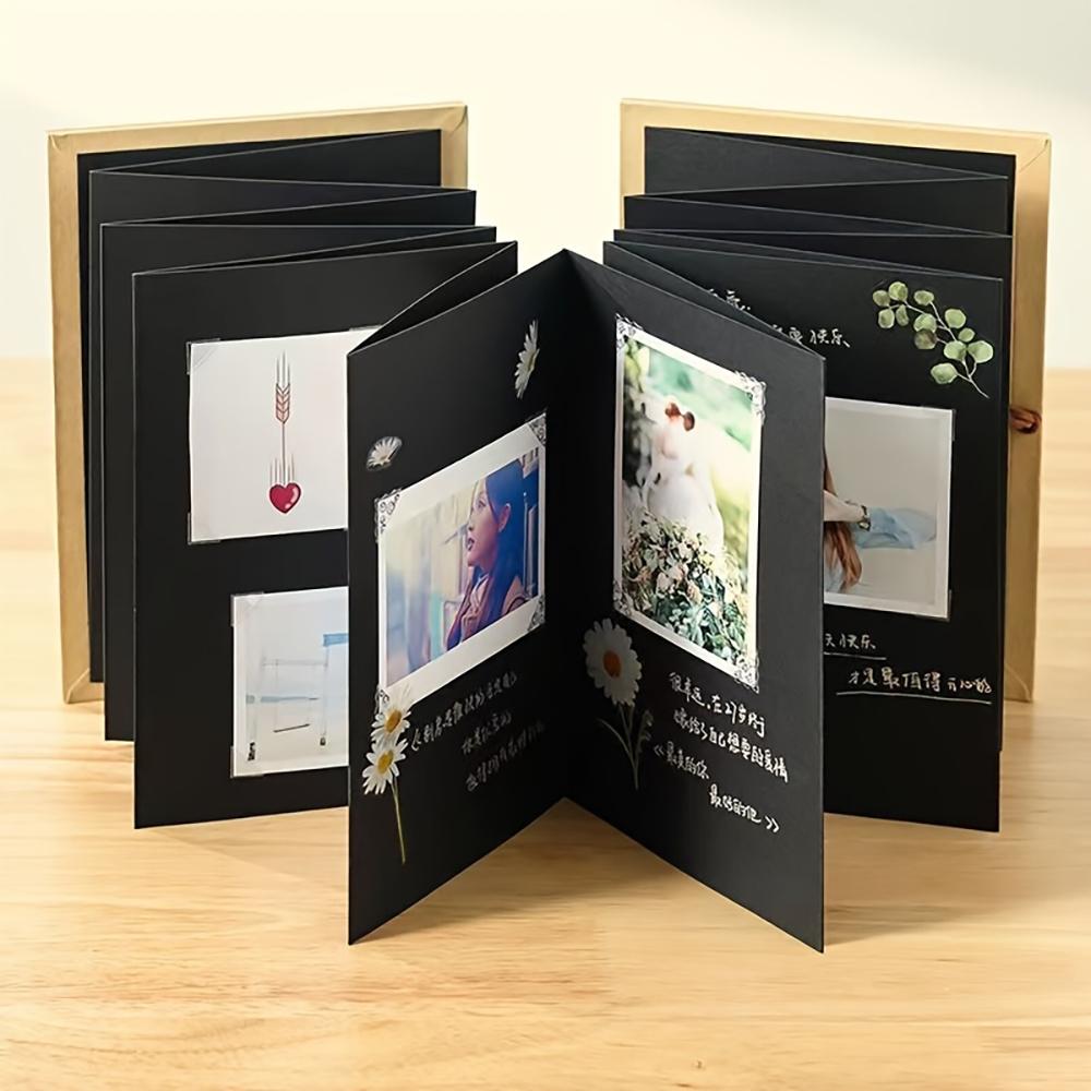 Accordion Vintage Photo Album, Record Your Own Beautiful Life, Folding DIY Photo Album, Growing Up Memorial Album