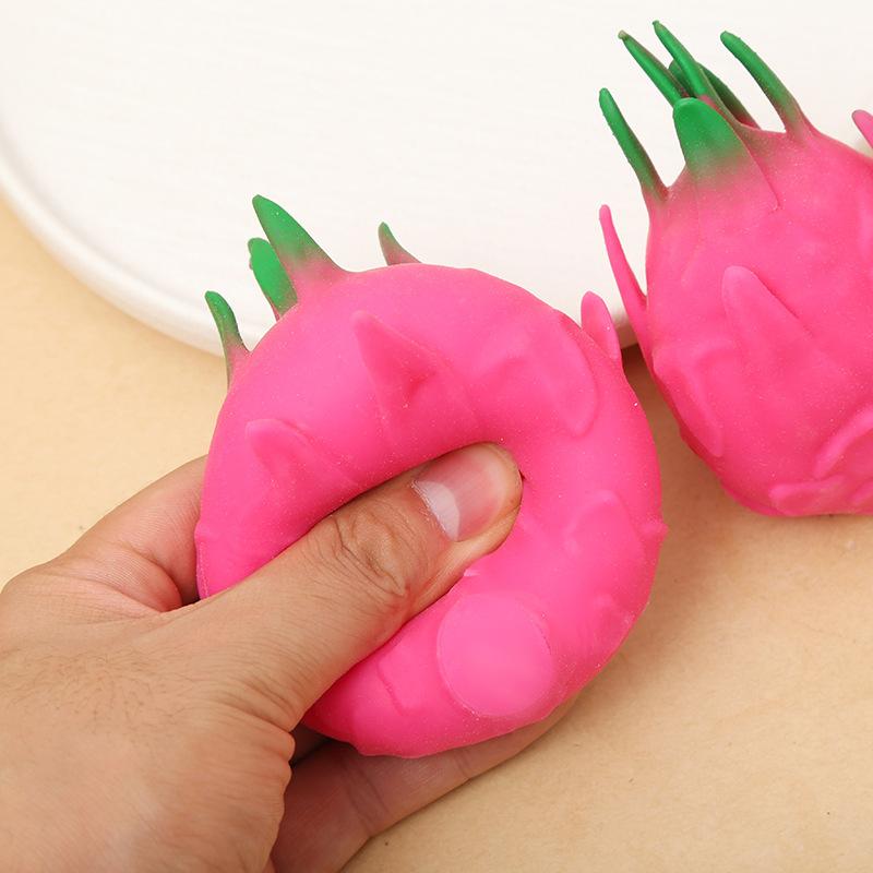 Non-Toxic Dragon Fruit Squishy Stress Reliever Simulation Slow Rising Squeeze Decompression Toy for Office Fidget