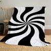 1PC Black WhiteOutdoor Flannel Blanket - Soft Plush Decor for Picnics, camping, Bedroom, Playroom, Office, or Lunch Break 1290A