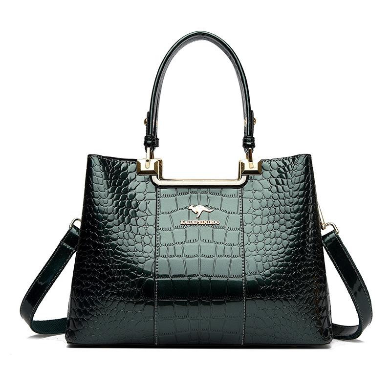 Sac Bandoulière Sac Épaule Sac à Main en Cuir Laqué Brillant pour Dames