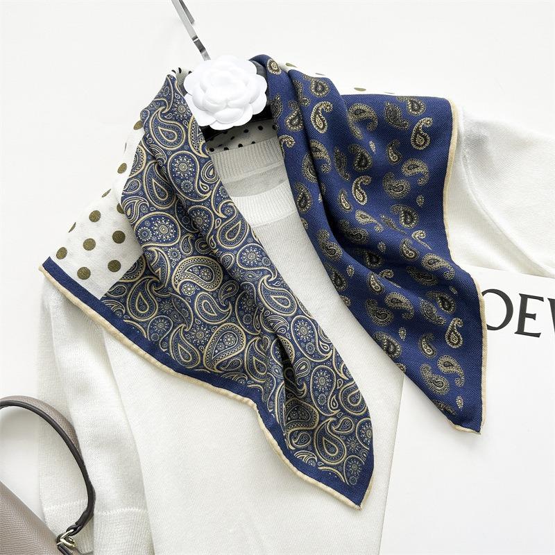 Fashion versatile wool silk square scarf spring and autumn light luxury high-end scarf women's shawl high-end shawl scarf dual-purpose