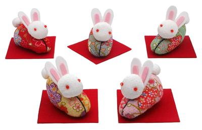 Tougei Zodiac Craft Chirimen Five Lucky Leaping Rabbit 3526 Kit,