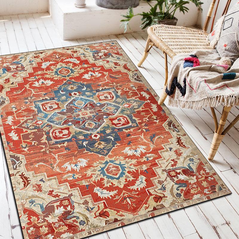 Geometric Carpet Ethnic Style Home Decor Living Room Sofa Area Rugs Non-slip Bedroom Bedside Floor Mat Hallway Bathroom Doormat