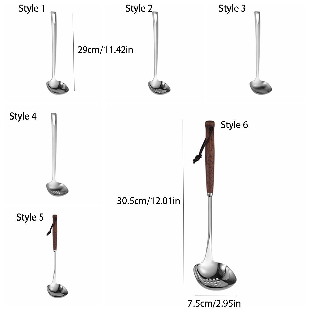 Stainless Steel Hot Pot Spoon Non-Slip Long Handle Colander Kitchen Tool Soup Ladle  Kitchen