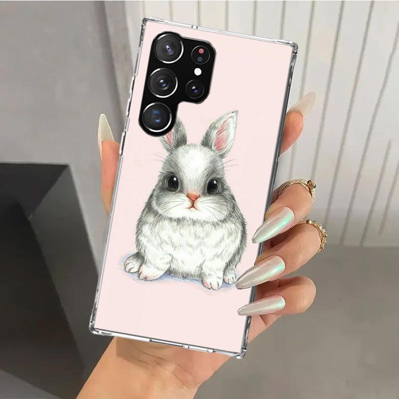 Cute Bunny Baby Rabbits Phone Case for Samsung Galaxy S25 S24 S23 Ultra S25 Edge S22 S21 Plus S20 FE S10 + Soft Print Shell Fund