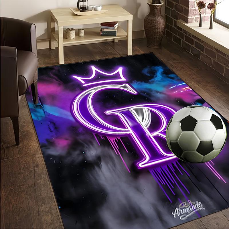 Rockies Baseball Rug Office Carpet Non-Slip Mat, Chair Rug Floor Covering for Gaming, Bedroom, Living Room , Home Decor Christmas Gift