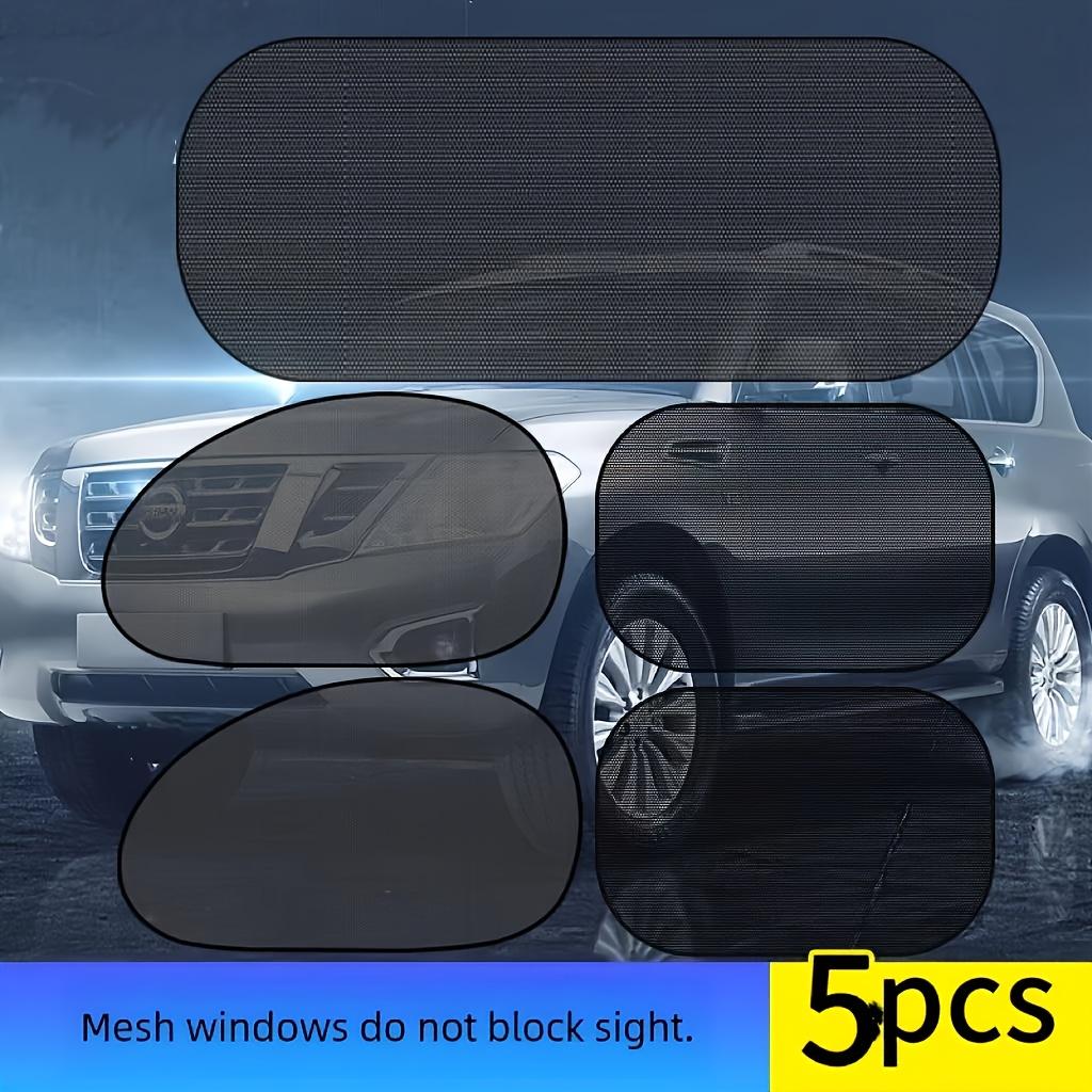 5Pcs Portable Foldable car sunshade, black gauze sunshade windshield cover, window sunshade, sun protection and insulation car sunshade