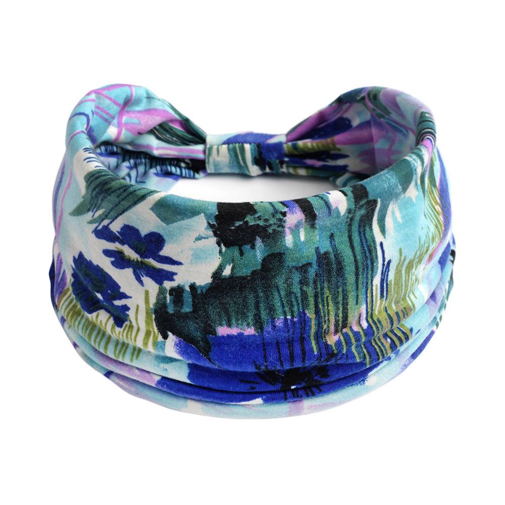 Böhmisches Yoga Stoff Stirnband: Schweißabsorbierendes, elastisches Baumwoll-Sportstirnband für Damen