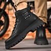 Fashion High Quality Men's Boots Platform Hiking Luxury British Style Leather Boots for Men Waterproof Lace-up Boot Casual Outdoor Shoes