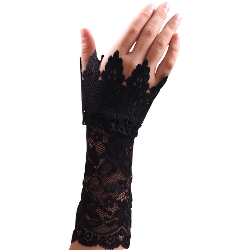 Women's Summer Lace Wrist Covers with Hollow-Out Sleeves for Tattoos and Scars