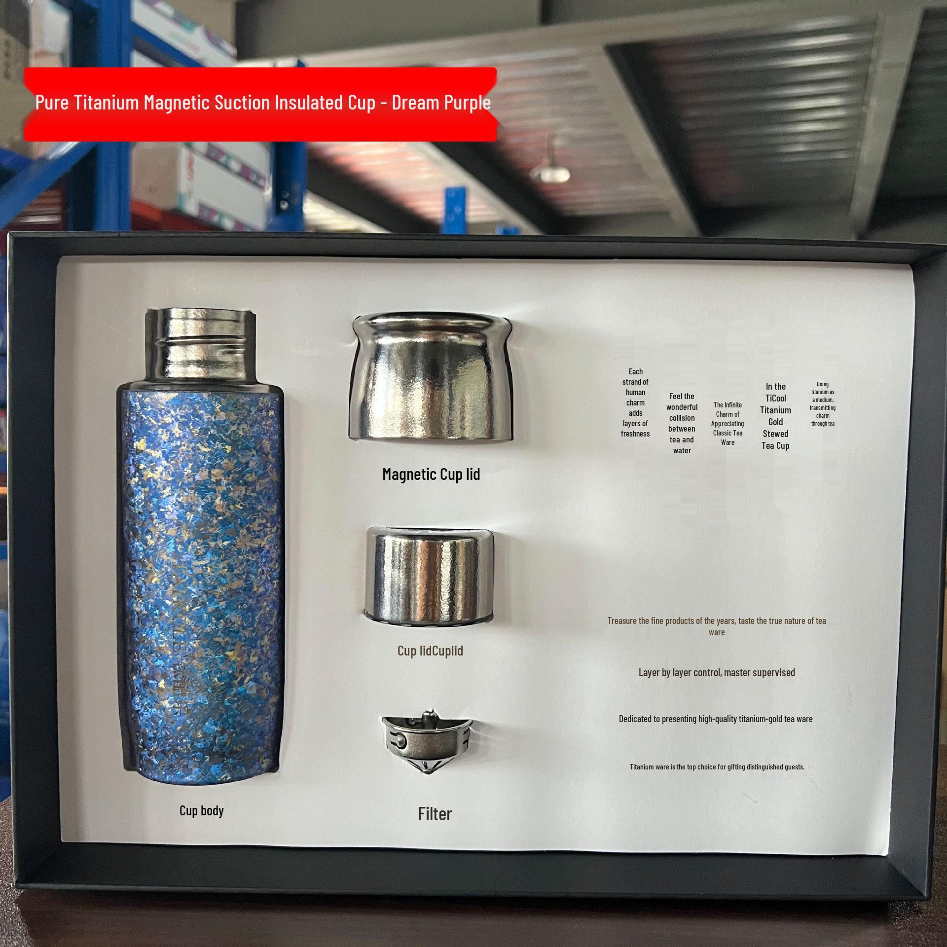

Titanium Magnetic Insulated Tea Cup with Separator - Unisex Business Gift 450ml