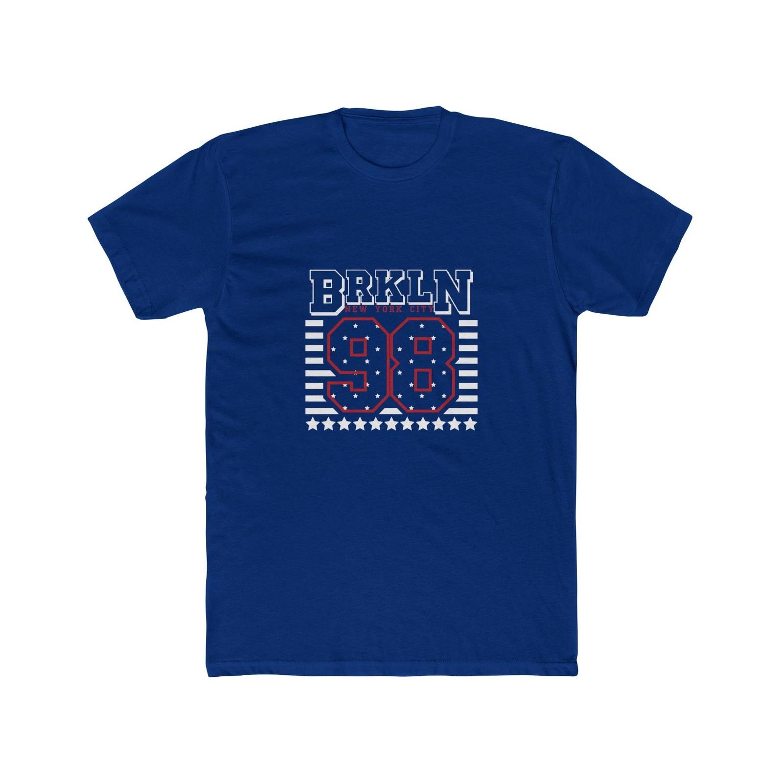 

BRKLN 98 Number Graphic Tee | Retro Stripes Stars, Comfy Tee, Quality T-Shirt XL