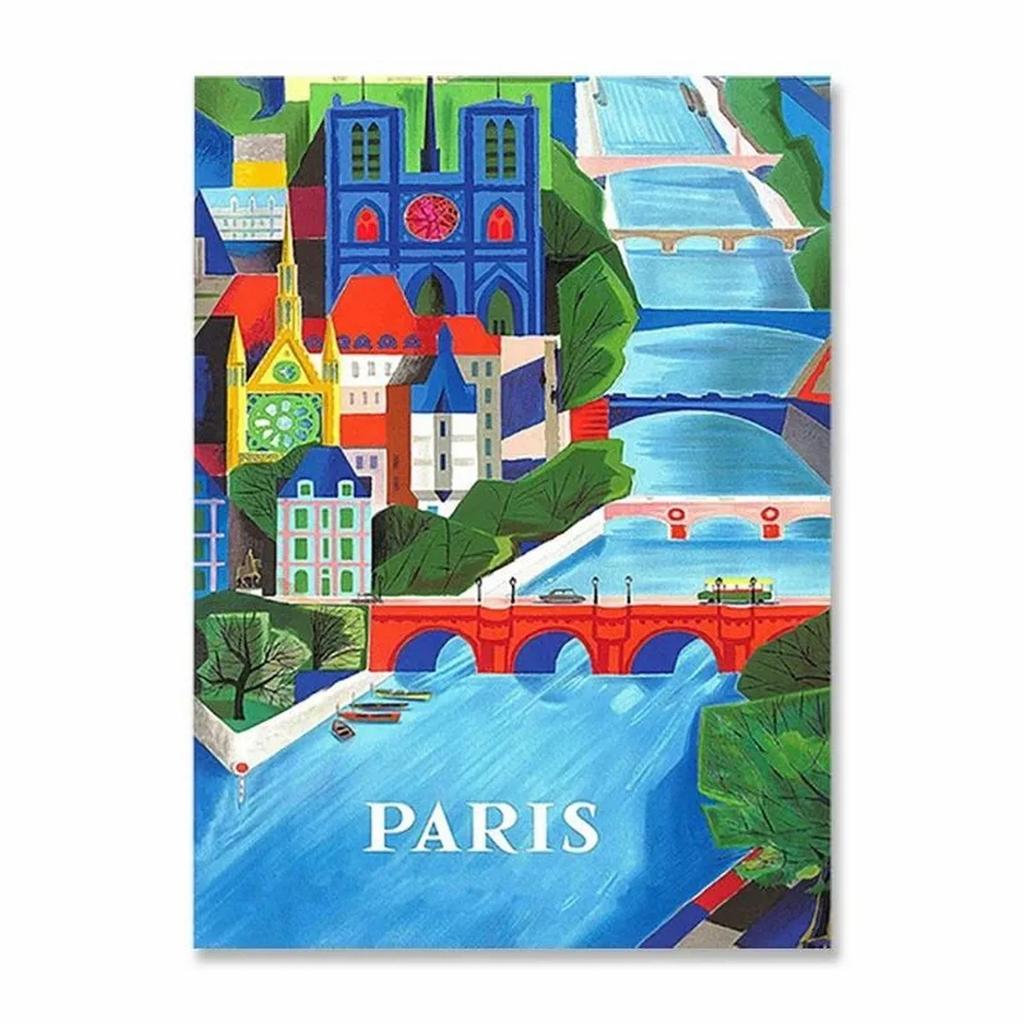 Metal Tin Signs City View Landscape Wall Decoration Plaque Vintage Poster Iron Painting for Man Cave Home Cafe Garden Club Bar