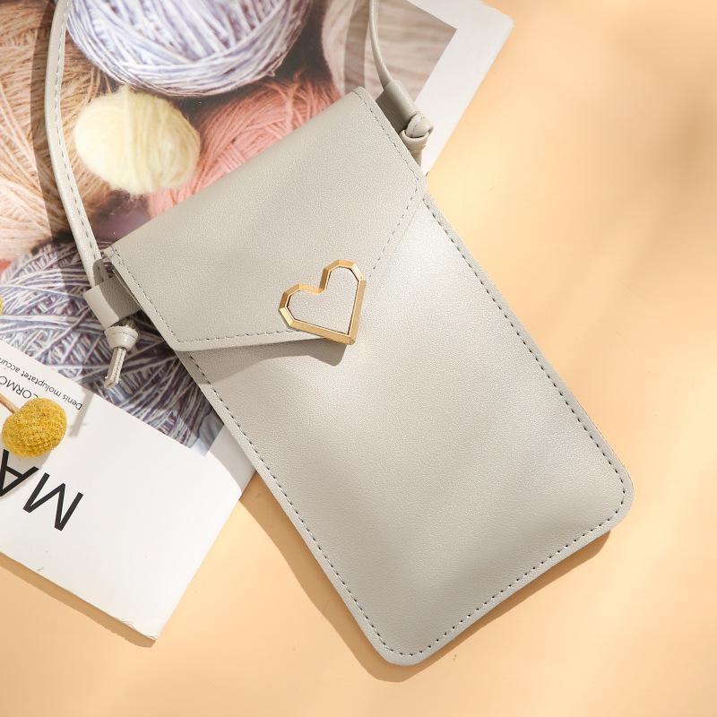

Transparent Touch Screen Mobile Phone Purse Lady Pack large volume daily shopping mobile phone purse girl birthday family gift серый