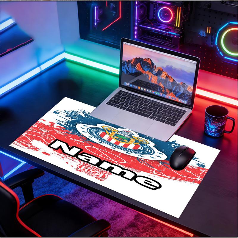 Kişiye Özel İsimli Club Deportivo Guadalajara Desenli Mouse Pad, Dizüstü Bilgisayar Masa Matı, Ev İçin Dekoratif Masa Matı Klavye Altlığı Hediye