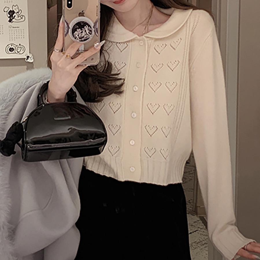 

Женский осенне-зимний вязаный кардиган с воротником-стойкой «куколка» one size fits all белый