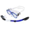 Adults Snorkel Set AntiFog Diving Cover Tempered Glass Goggles with Dry Top Snorkel Tube(Blue )