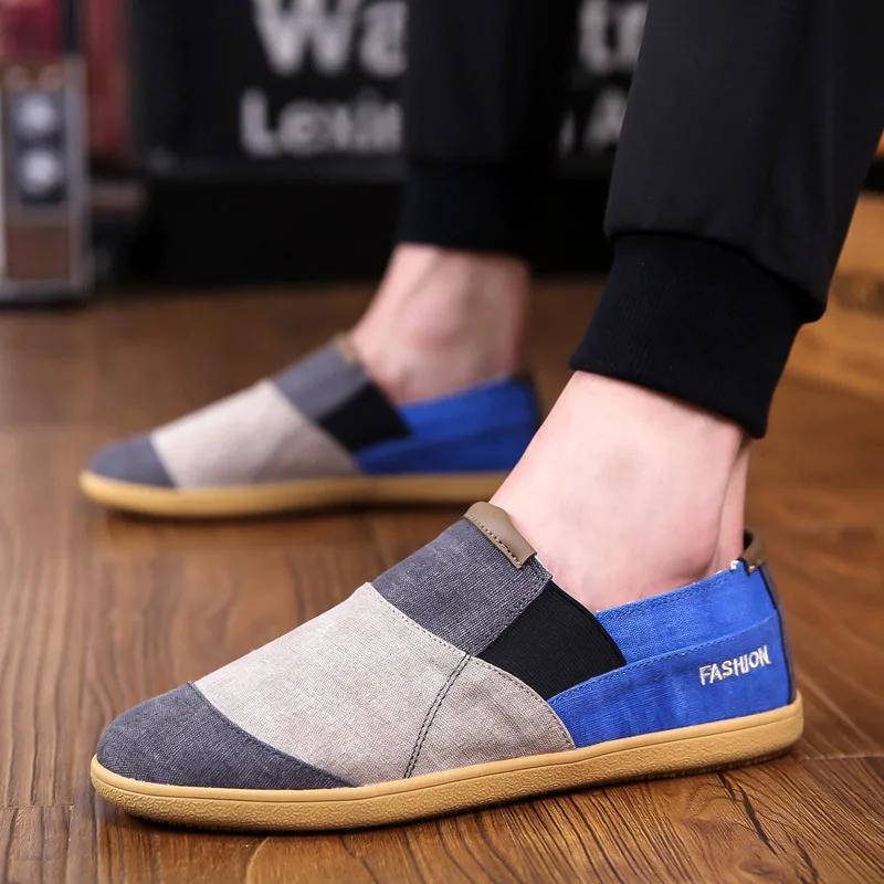 Fisherman's Shoes Fashion Flat Canvas Sneakers Slip On Men's Espadrilles Walking Casual Shoes For Men Loafers Summer2025
