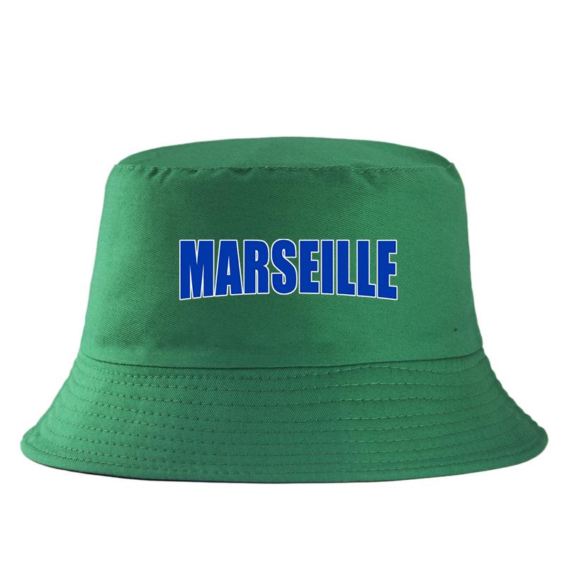 MARSEILLE Frankreich Stadt Druck Eimerhut Unisex Damen Baumwolle Sommer Sonnenschutzmütze Streetwear Panama Hut Unisex Outdoor Strand Angelhüte