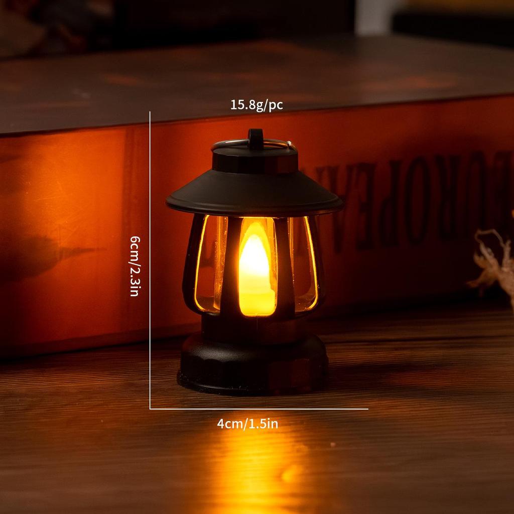 Vintage LED Mini Oil Lamp Lantern - Home Decor & Photo Prop Gift.