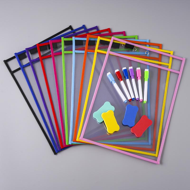 5PCS 25.5 * 35.5 File Cover Hanging Storage PET Transparent Dry Wipe Bag