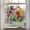 Removable Tulip Glass Stickers Waterproof Tulip Butterfly Wallpaper Tulip Window Decals Bedroom