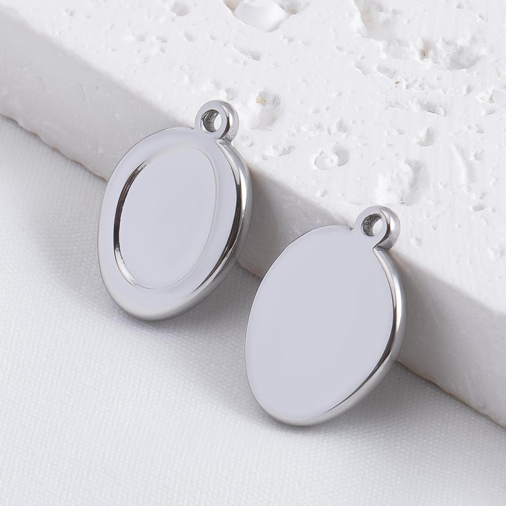 5 pièces Acier Inoxydable 18K Cadres Lune Ovale Bezels Vides Base Pendentif Cœur Géométrique Charme Boucle d'Oreille Fabrication de Bijoux