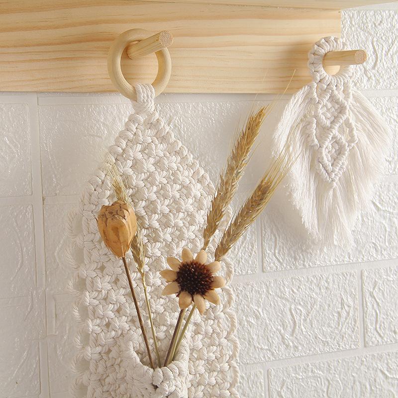 1PC Bohemian Hanging Cotton Rope Woven Wall Hanging Handmade Tapestry Home Wall Decoration Small Pendant