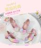 Girls' Crystal Leather Heels - Spring/Fall Princess Shoes with Soft Soles for Catwalks