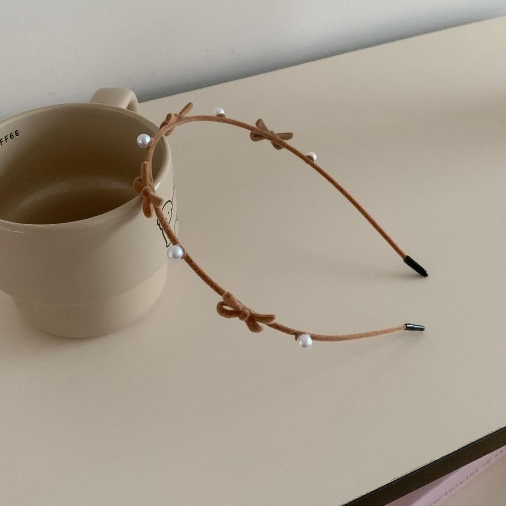 Zinc Zinc Alloy Flower Headband Plush Women Hair Hoop Personality Bow Hairband  Headwear