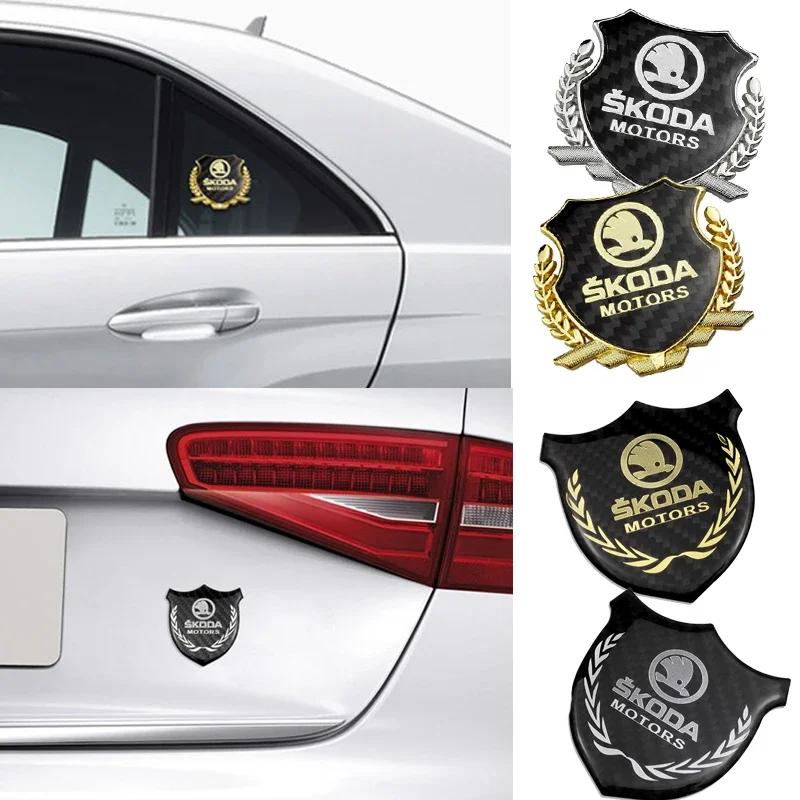 YSAG7 1pc Car Sticker Side Badge for Skoda Yeti Karoq Felicia Roomster Octivia 2 A5 Rapid Kodiaq Superb Fabia 1 Kamiq Exterior Emblem