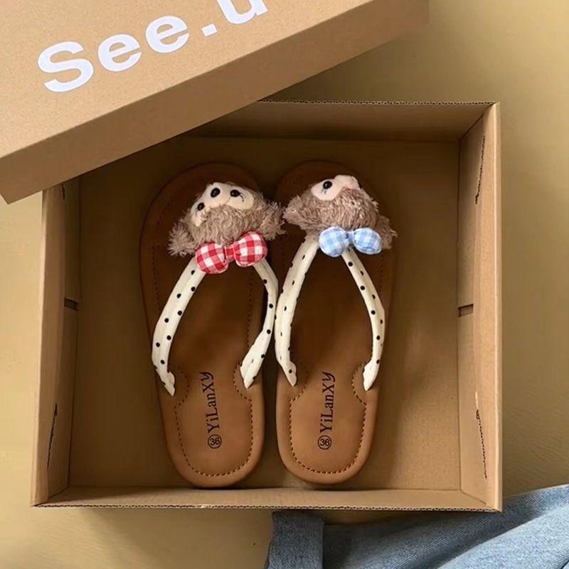 

Милые мультяшные шлепанцы на мягкой подошве, женские, лето 2025, модные, универсальные, пляжные, на плоской подошве, повседневные, интернет-знаменитости 40 белый