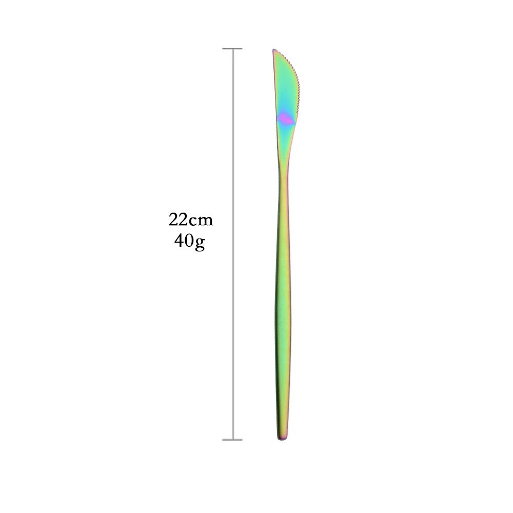 Matte Rainbow Tableware Cutlery Set Stainless Steel Dinnerware Dinner Party Silverware Fork Spoon Knife Fruit Fork Flatware Set