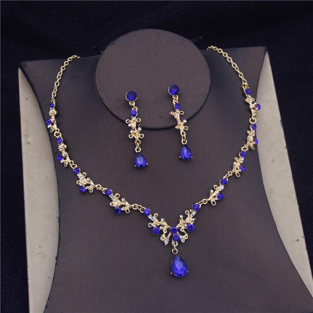 Baroque Quality Fashion Crystal Wedding Bridal Jewelry Sets Women Bride Tiara Crowns Earring Necklace Wedding Jewelry Set