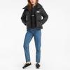 Puma Women's Black Logo Print Short Stand Collar Warm Winter Down Jacket