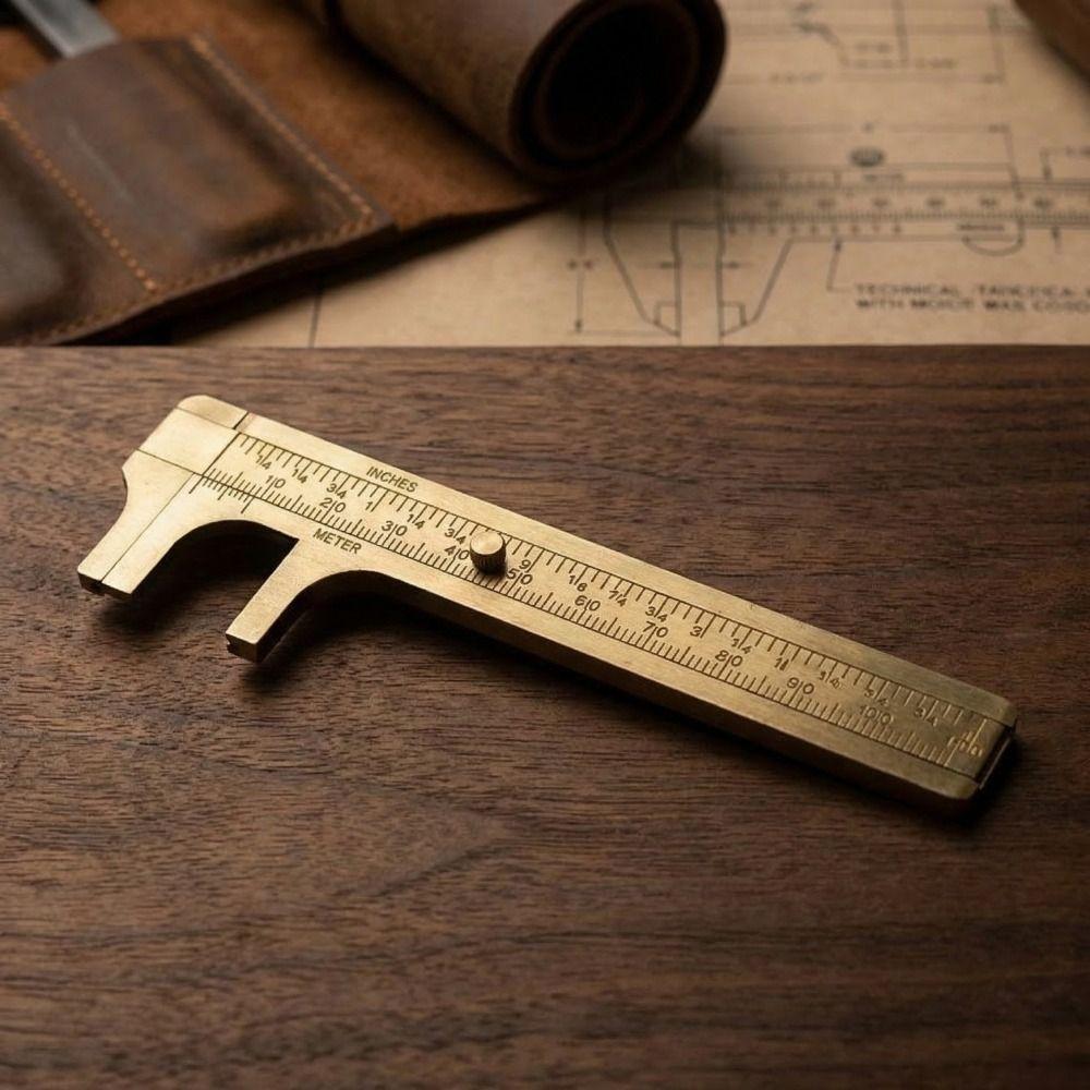 Double Scales Vernier Caliper MM Inch Metric Imperial Slide Gauge Brass Material 0.02mm Accurate Precision Measurement Tool