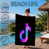 Neon Music Note  Beach Towel, Microfiber Beach Towel, Perfect For Pool, Beach, Travel, Home Decor Beach Party Fan Gifts