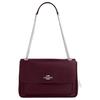 Elodie 29 Metallic Hardware Shiny Smooth Leather Shoulder Crossbody Bag Large Women Bags Burgundy CCF09-SVORX