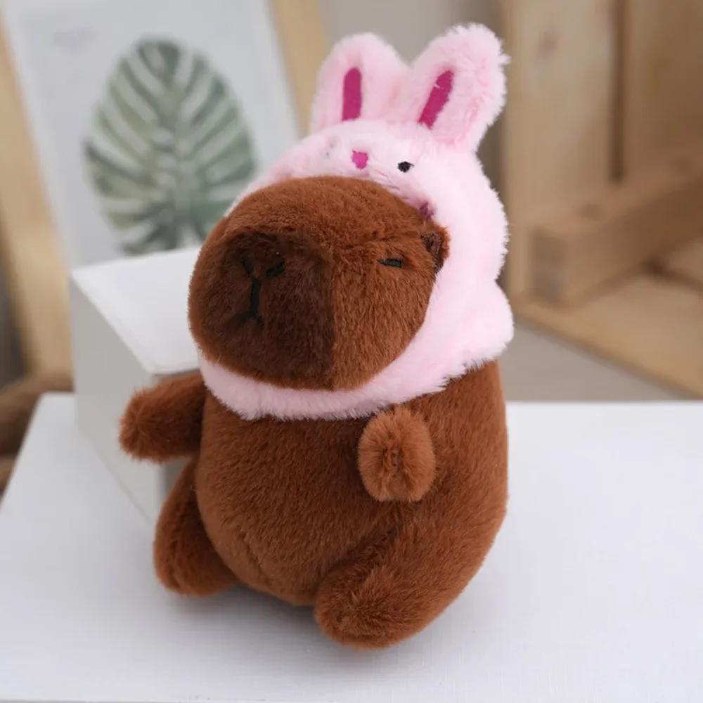 Cartoon Capybara Plush Keychain Pendant Toy Doll Bag Hanging Ornament Cute Desktop Car Decoration for Kids Birthday Gift